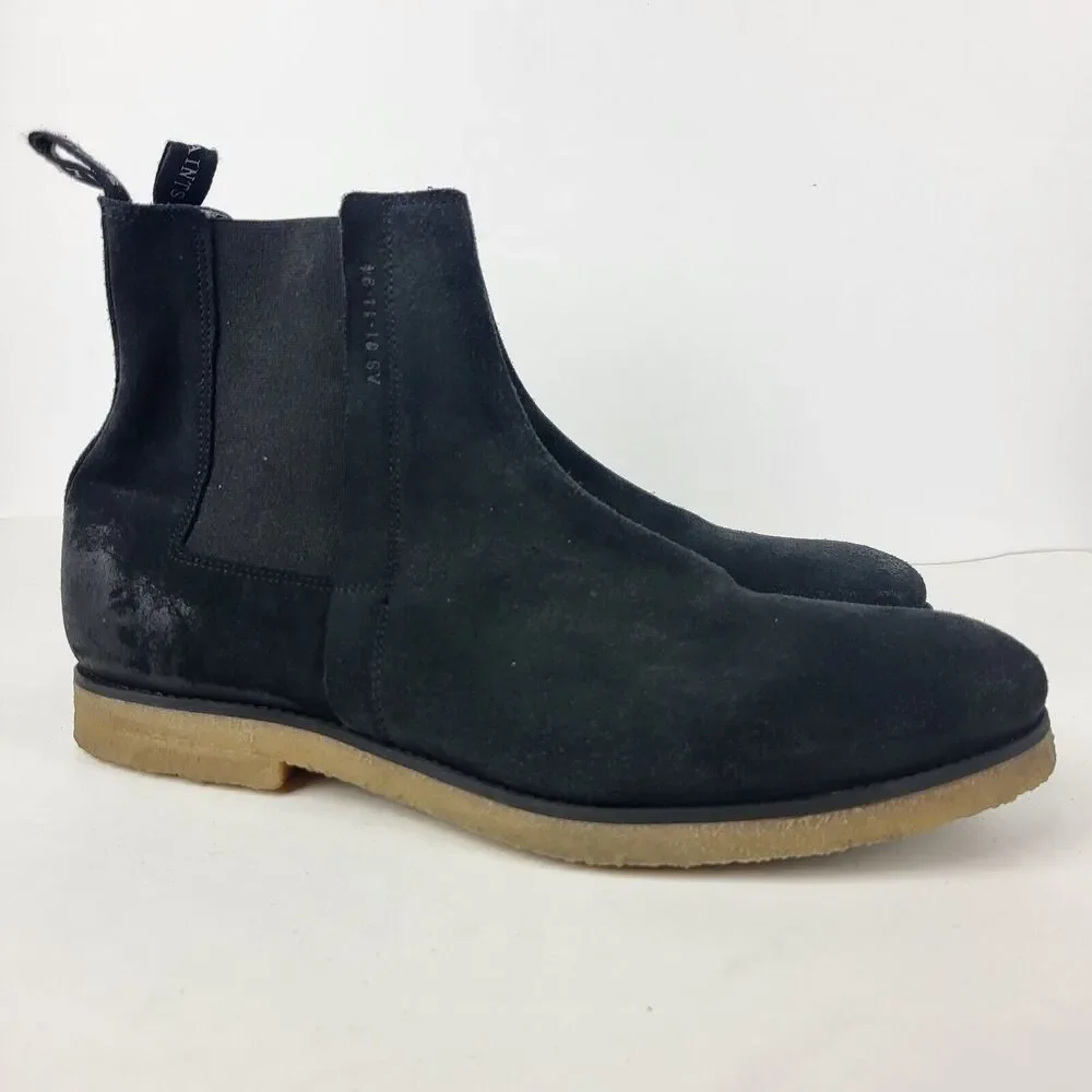 Allsaints Chelsea Boots Slip On Suede Leather